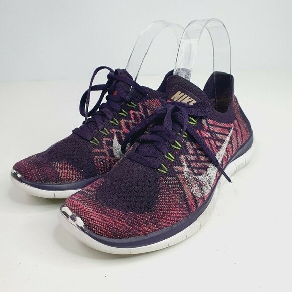 Nike‎ Free 4.0 Flyknit Running Athletic Shoes Womens Size 7 Purple 717076-502 - Picture 7 of 10